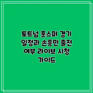 토트넘 경기일정 — KR news